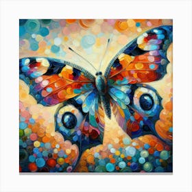 Bold Colourful Acrylic Style Butterfly I Canvas Print