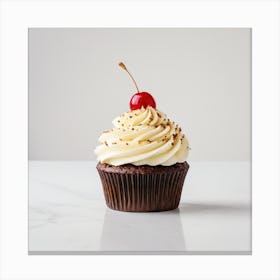 Cupcake With Cherry Canvas Print