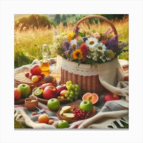 Picnic In The Countryside Canvas Print