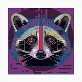 Popart Robot Raccoon 2 Canvas Print