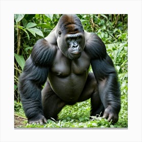 Gorilla In The Jungle Canvas Print