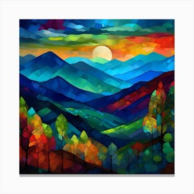 Great Smoky Mountains National Park ,Picasso painting style Canvas Print
