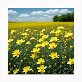 Field Of Yellow Flowers 9 Canvas Print