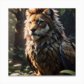 Lion In The Woods Canvas Print