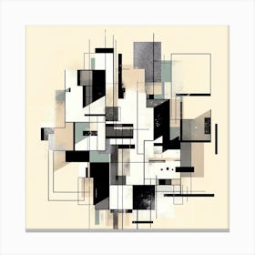 Abstract Painting Geometric Lines Canvas Print