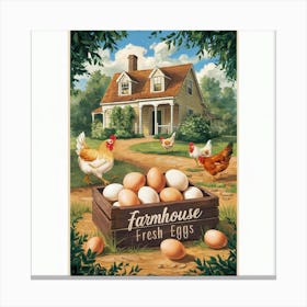 Farmhouse Fresh Eggs 5 Canvas Print