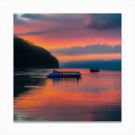 Sunset On A Lake Canvas Print