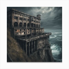 Abandoned Building On A Cliff Canvas Print