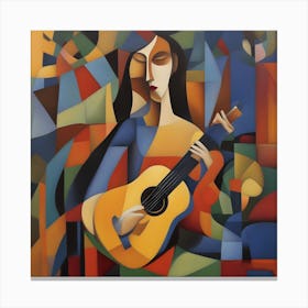 Abstract Acoustic Guitar 4 Canvas Print