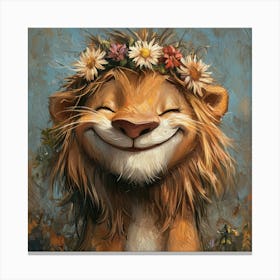 Lion With Flower Crown Leinwandbilder