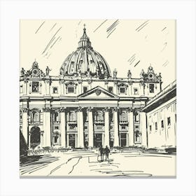 A Vatican City Hand Drawn Sketch Illustration 1720444795 2 Canvas Print