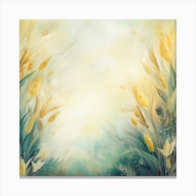 Watercolor Background With Flowers Canvas Print