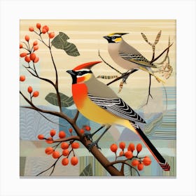 Bird In Nature Cedar Waxwing 3 Canvas Print