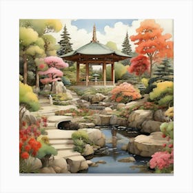 In The Garden Japanese Friendship Garden Art Print 3 Canvas Print