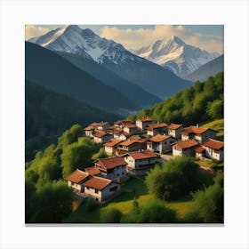 Village In The Mountains 2 Canvas Print