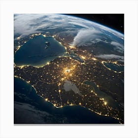 Earth At Night 20 Canvas Print