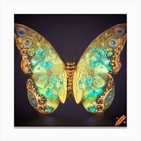 Butterfly with crystals wings Canvas Print