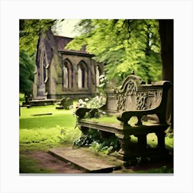 Remembrance Vintage Tomb Landmark Beautiful Plant Headstone Culture Old Architecture Rest (3) Canvas Print