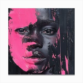 Pink And Black Painting Canvas Print