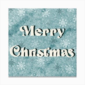 Merry Christmas sign with snowflakes Canvas Print