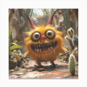 Cactus Monster Canvas Print