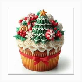 Christmas Tree Cupcake 1 Canvas Print