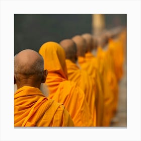 Monks In Yellow Robes 1 Canvas Print