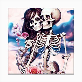 Skeleton Couple Canvas Print