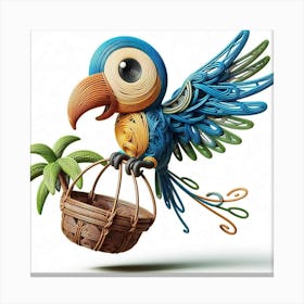 Parrot In A Basket Canvas Print