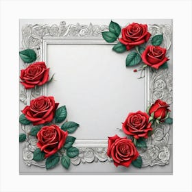 Frame With Roses 29 Canvas Print