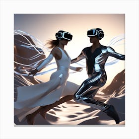 Couple In Virtual Reality 1 Canvas Print