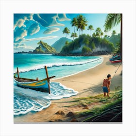 Generationgeneration5beach Scene With Na (3) Canvas Print