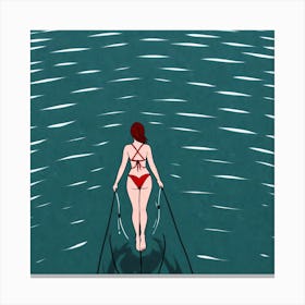 Woman In Bikini Canvas Print