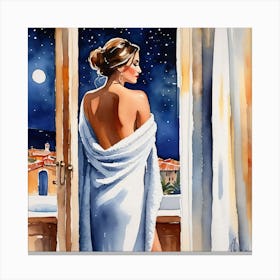 Woman In A Bathrobe 1 Canvas Print