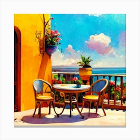 Balcony With Table And Chairs Canvas Print