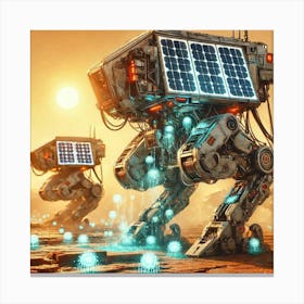 A Futuristic Sci Fi Scene Showcasing Peacekeeper W Self Repair Canvas Print