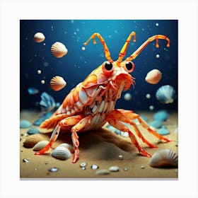 Shrimp In The Sea 1 Canvas Print