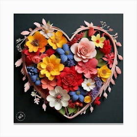 Heart Of Flowers Canvas Print