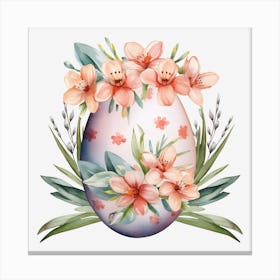 Easter Egg With Flowers 3 Canvas Print