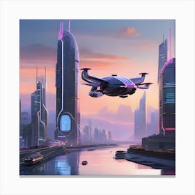 Futuristic Cityscape Canvas Print