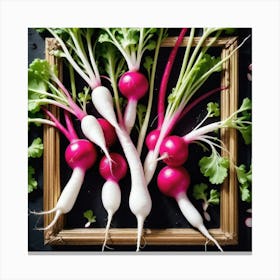 Radishes In A Frame 21 Canvas Print