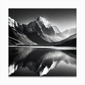 Black And White Mountain Landscape 4 Canvas Print