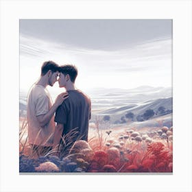 Kissing In The Grass Canvas Print