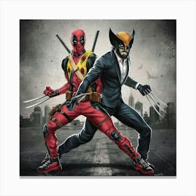 A Stunning Illustration Of Deadpool And Wolverine Iket78y5q7q1tgamibozzw Yvsfhvsntb6k9dz5nm 1ng Canvas Print