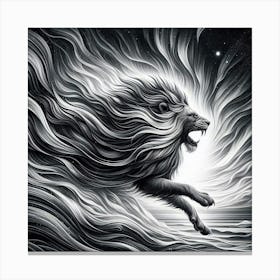 Lion Of The Night 2 Canvas Print