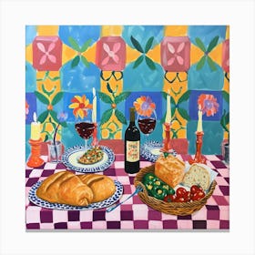 Vino E Cucina Trattoria Italian Food Kitchen Canvas Print
