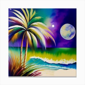 AbstPalm Trees On The Beach Canvas Print