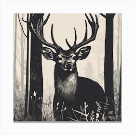 Deer In The Woods 6 Canvas Print