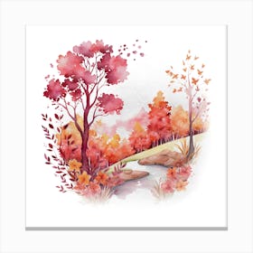 Watercolor Autumn Landscape 54 Canvas Print