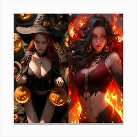 Two Witches 2 Canvas Print